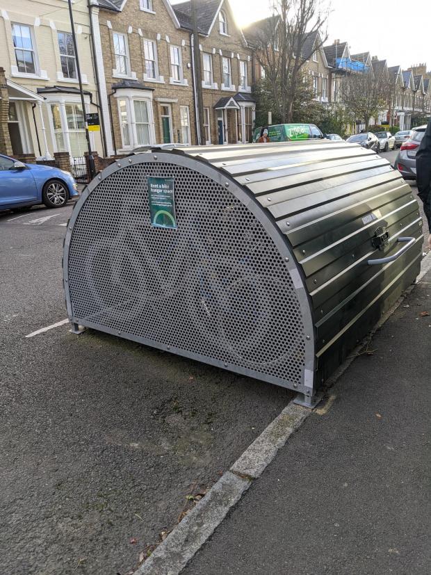 The Argus: Bike hanger example in Islington, London