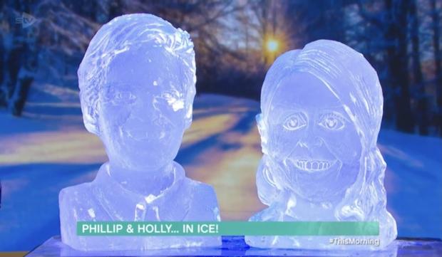 The Argus: Ice sculptors of Phillip and Holly. Credit: ITV