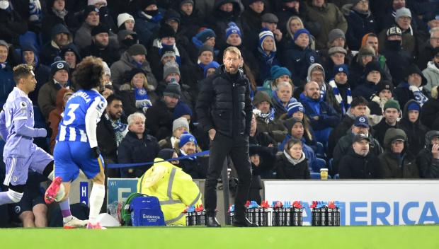 The Argus: Brighton and Hove Albion manager Graham Potter on the touchline against Leeds