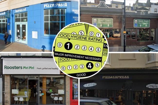 New food hygiene ratings have been awarded to several venues in Brighton and Hove