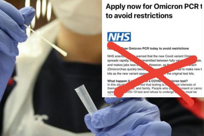 A fake NHS email encouraging people to book a PCR test has been circulating