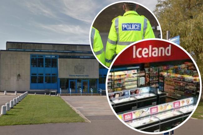 Man in court accused of stealing £50 of meat from Iceland and assault.