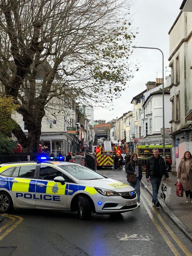 The Argus: Fire crews, police and ambulances were called to the fire in Pelham Street, Brighton 