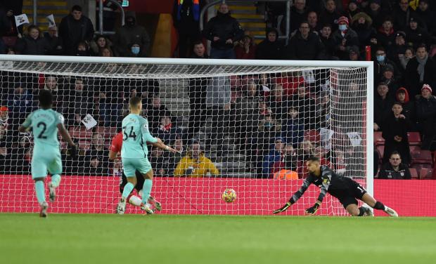 The Argus: Robert Sanchez was at fault for the Southampton goal in the Premier League fixture, credit Liz Finlayson