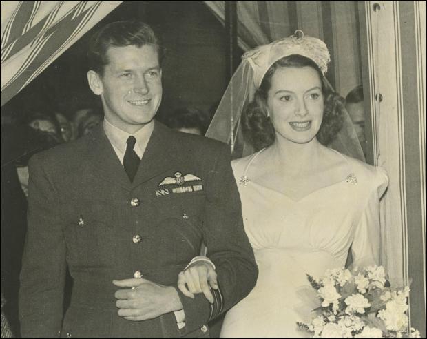 The Argus: Battle of Britain veteran Tony Bartley with his wife Deborah Kerr 