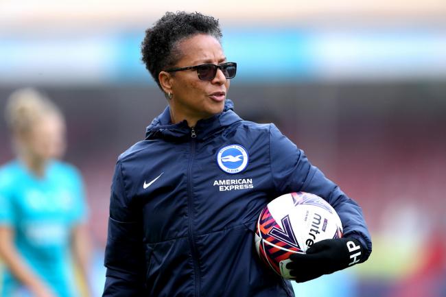 Brighton and Hove Albion manager Hope Powell ahead of the FA Women's Super League match at the People's Pension Stadium, Crawley. Picture date: Sunday October 10, 2021.
