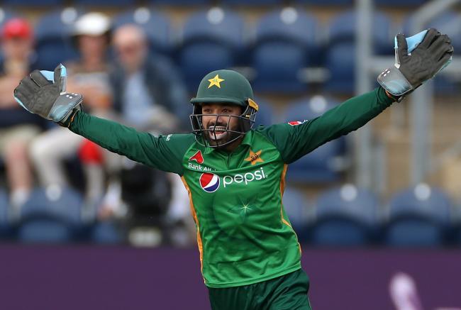 Pakistan's Mohammad Rizwan reacts during the first one day international match at the Sophia Gardens, Cardiff. Picture date: Thursday July 8, 2021.