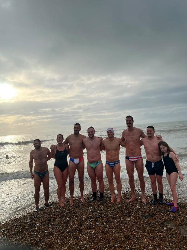 The Argus: Dan Shotton and friends after they took a dip.