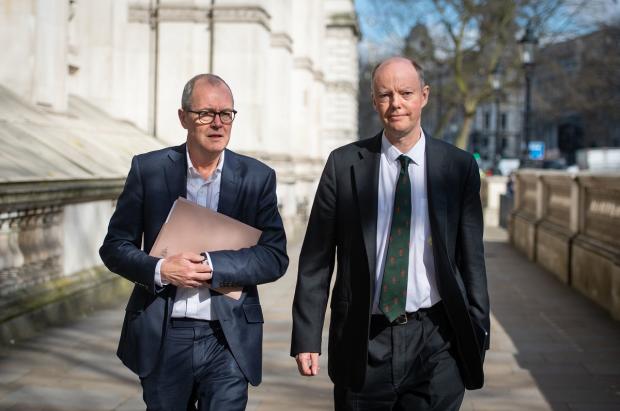 The Argus: Chief Scientific Adviser Sir Patrick Vallance (left) and Chief Medical Officer for England Chris Whitty (right). Picture: PA