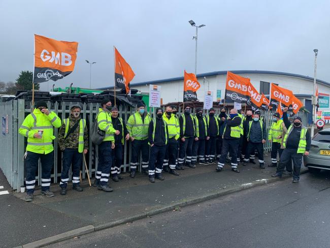 Eastbourne Borough Council claims it was the third time representatives from GMB Union stood in front of lorries, stopping non-striking staff from collecting refuse from houses.