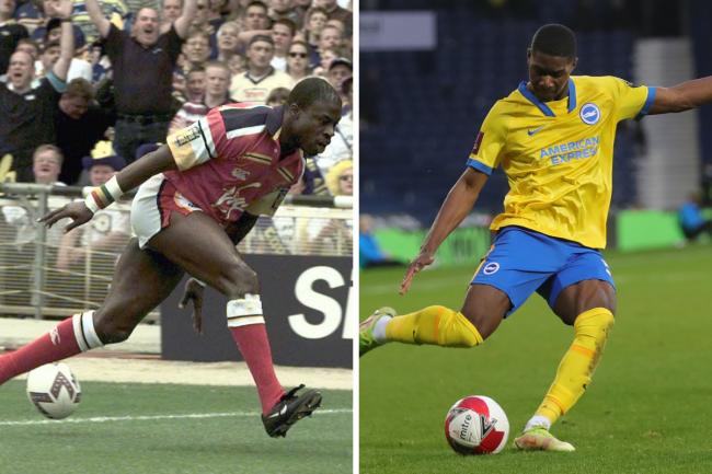 Martin Offiah scores  a try at Wembley and Odel Offiah impresses at West Brom