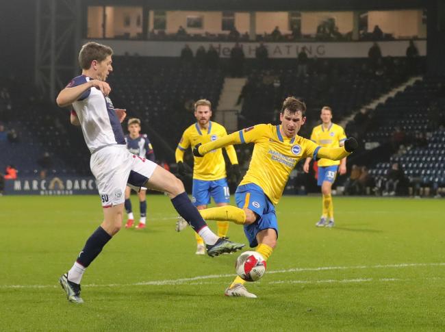 Pascal Gross gets on the ball at West Brom. Picture Richard Parkes