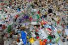 Stock photo of plastic waste at a recycling plant