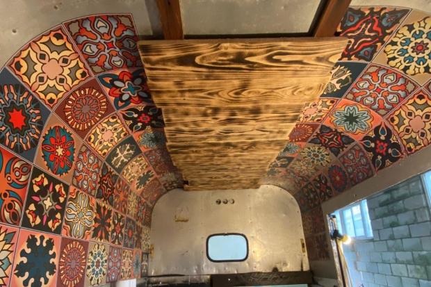 The Argus: Moroccan-theme ceiling during the build