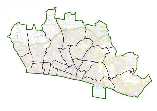 The Argus: A map of the proposed boundaries for Brighton and Hove