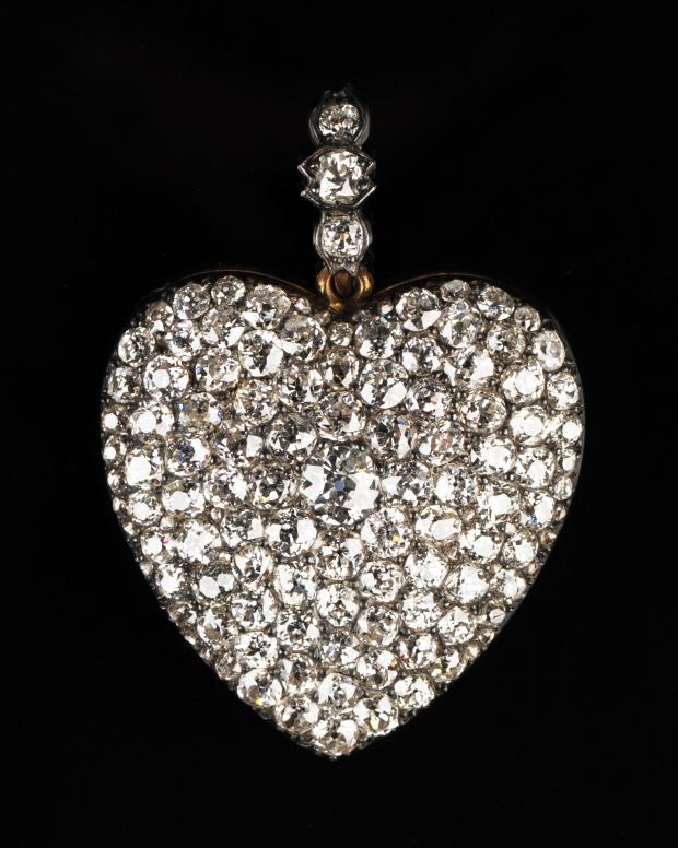 The Argus: A diamond-set heart shape pendant locket, which is part of a collection of jewellery belonging to Dame Vera Lynn