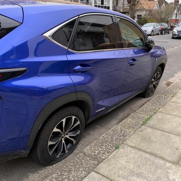 The Argus: A Lexus NX 300h which had its tires deflated at Wilbury Avenue, Hove
