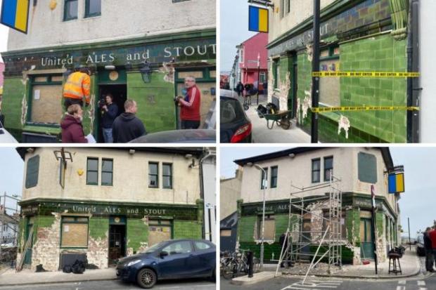 The Argus: Property developer Charlie Southall caused outrage after he hired builders to hack vintage tiles off the Montreal Arms in Brighton