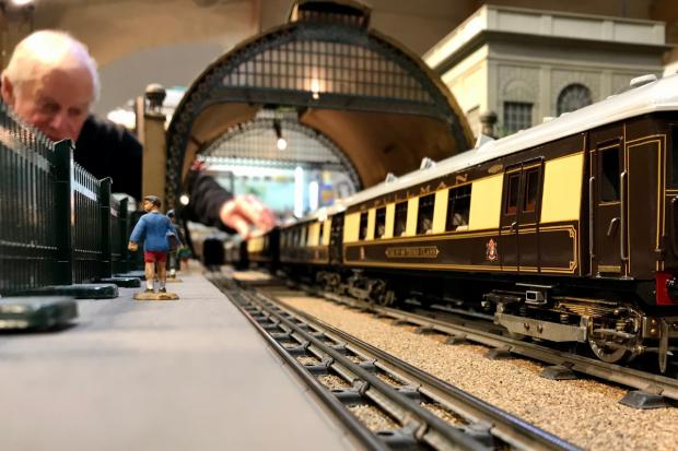 Founder of the Brighton Toy Museum Chris Littledale with the model of the Brighton Belle