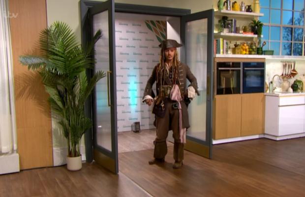 The Argus: Simon Newton from Crawley doubles as Captain Jack Sparrow. Credit: ITV/This Morning