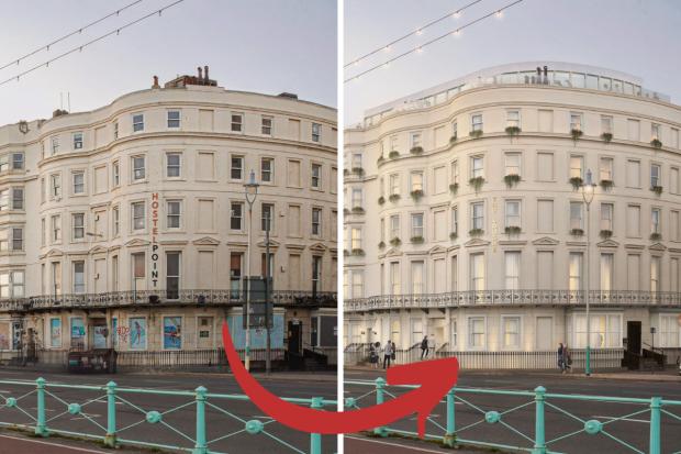 A new seafront hotel with rooftop bar is planned for Brighton