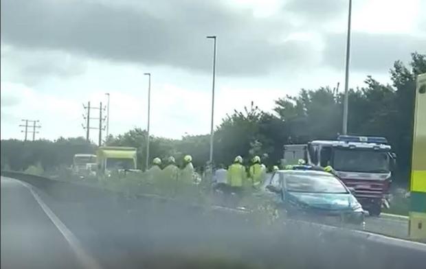 The Argus: Dashcam footage shows several emergency service workers at the scene