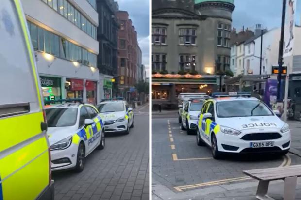 The Argus: Police outside Brighton Station last night