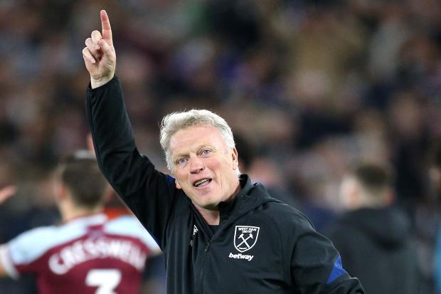 West Ham manager David Moyes celebrates victory