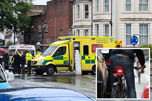 The cyclist was hit around 11.30am this morning in Hove