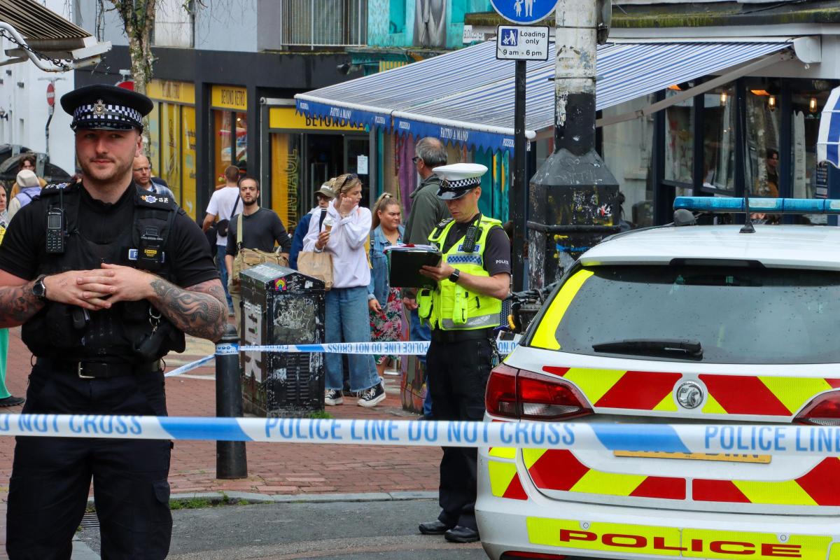 A person was hit by a van in Gloucester Road, Brighton, this morning