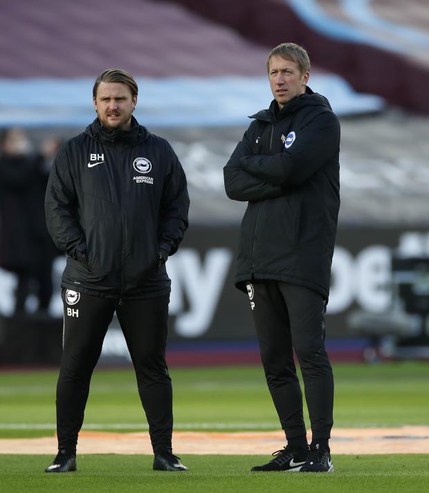The Argus: Brighton and Hove Albion manager Graham Potter (right) with first-team coach Bjorn Hamberg