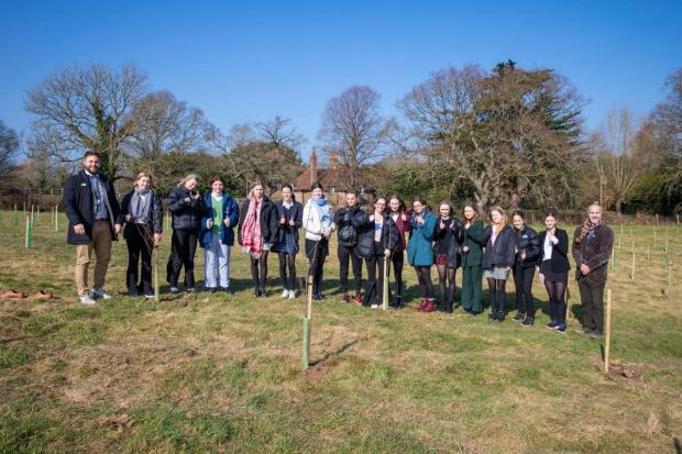 The Argus: Bede's pupils at a tree planting event for the jubilee