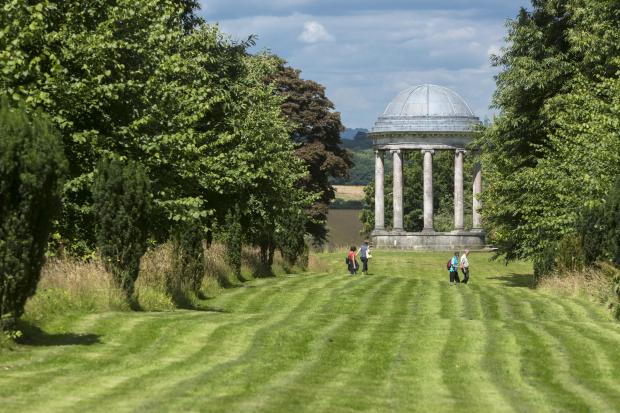 The Argus: Visitors by the rotunda at Petworth House and Park, West Sussex ©National Trust Images John Miller