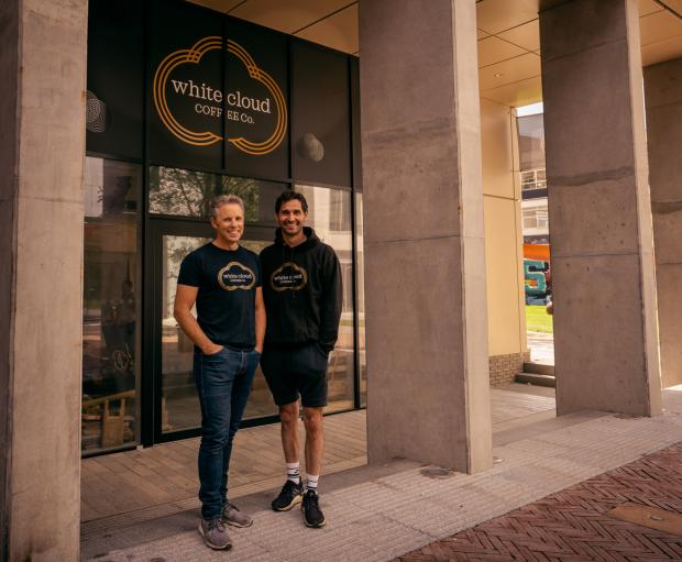 The Argus: White Cloud Coffee directors Craig Pitt (left) and Phil Grundy 