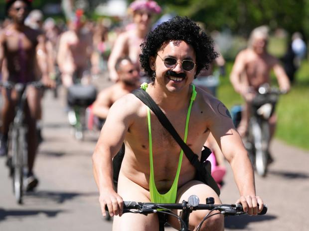 The Argus: Hundreds of cyclists took part in this year's Naked Bike Ride in Brighton