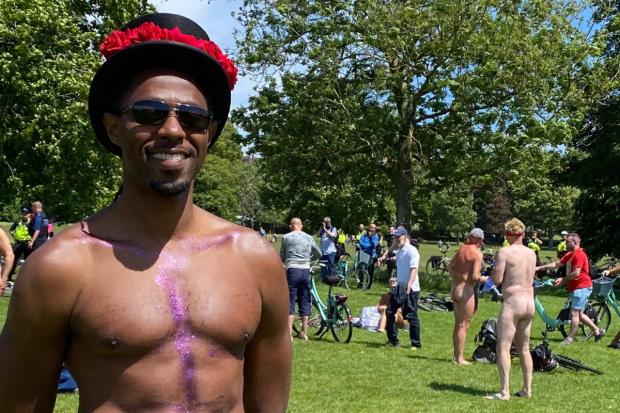 The Argus: Keon West was among those to take part in yesterday's Naked Bike Ride