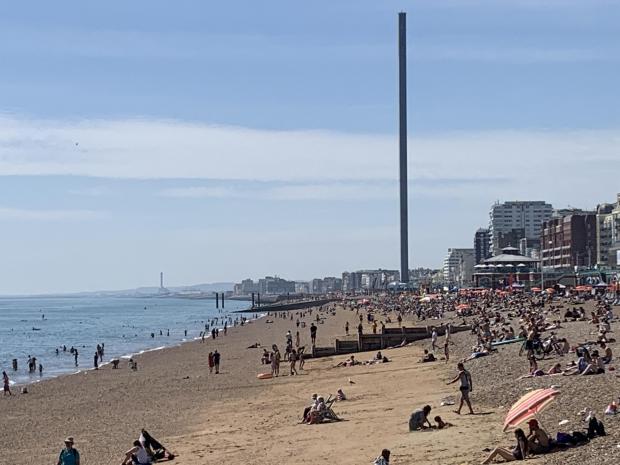 The Argus: Brighton beach was packed with sunbathers yesterday