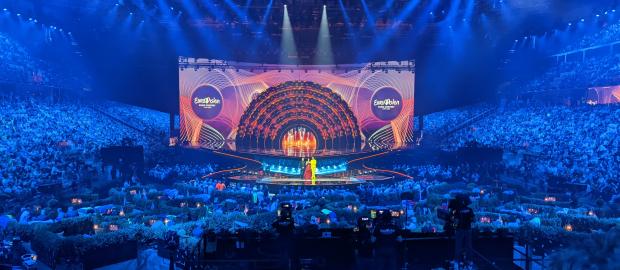 The Argus: View of the performance stage and green room at the Eurovision Song Contest 2022: credit - Michael Doherty