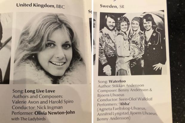 The Argus: Olivia Newton-John and ABBA were listed among the contestants in the 1974 Eurovision Song Contest, hosted by BrightoN