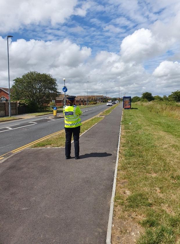 The Argus: Police officers conducting speed checks in Priory Road, Eastbourne 