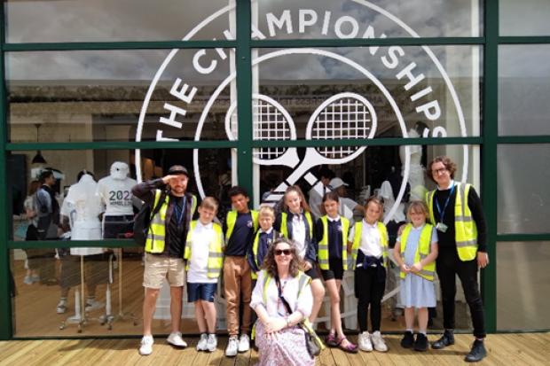 Moulsecoomb Primary School pupils at Wimbledon