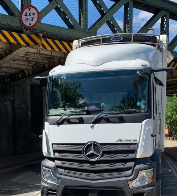 The Argus: Train service delayed after a truck crashed into a railway bridge