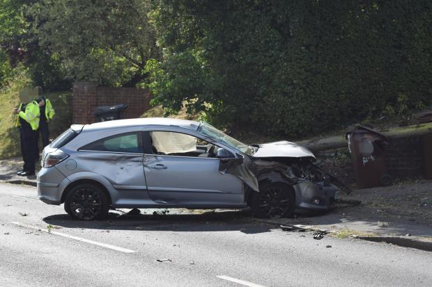 The Argus: The car after the wall hit and telegraph survey