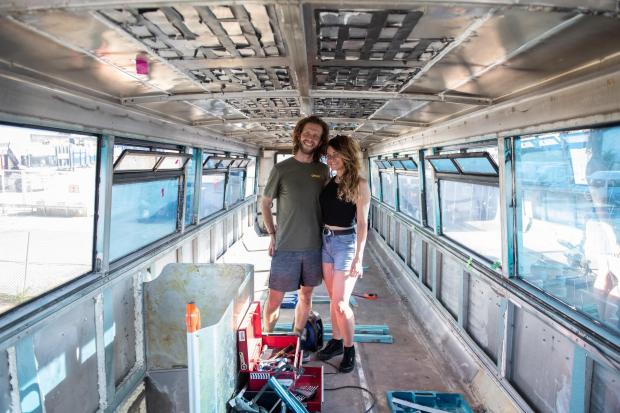 The Argus: Alice Keeler and Xavier Gstrein have bought a bus to escape paying £1.2K a month rent