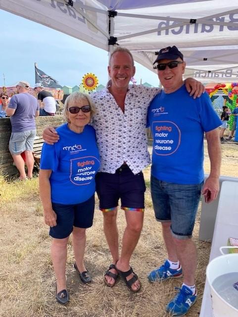 The Argus: Sharon Bass, Chair of the MNDA East Sussex Branch, Norman Cook and Dennis Bass