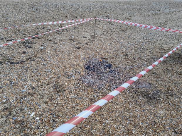 The Argus: Dangerously Hot Pebbles has been fenced off from the public