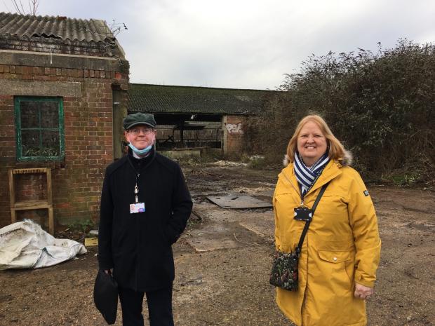 The Argus: Councillors Alistair McNair and Anne Meadows at the derelict site