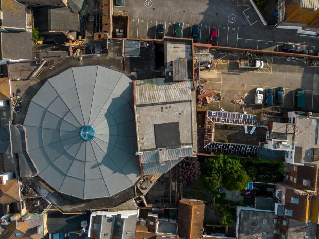 The Argus: An aerial shot showing the Hippodrome's new roof