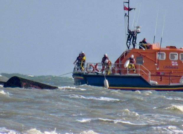 The Argus: 12m yacht rescued by Eastbourne RNLI after engine failure. Photo credits: Simon Wise and Jen Thorpe