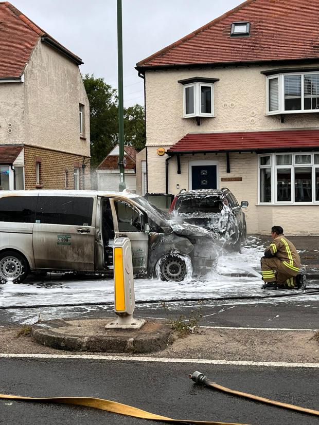 The Argus: Emergency services called to taxi fire in Old Shoreham Road, near Southwick 
